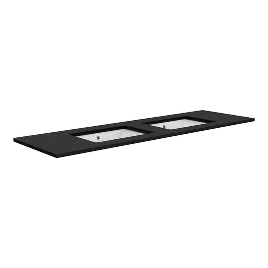 SARAH Undermount BLACK SPARKLE 1500mm Basin Top Only Double Bowl NTH