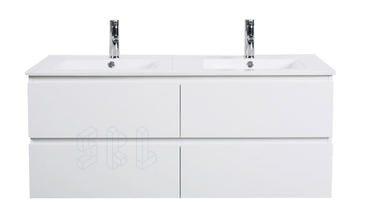 1200x460mm PVC wall hung cabinet only white
