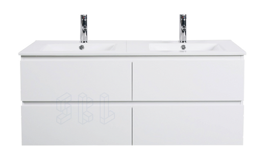 1200x460mm PVC wall hung cabinet only white