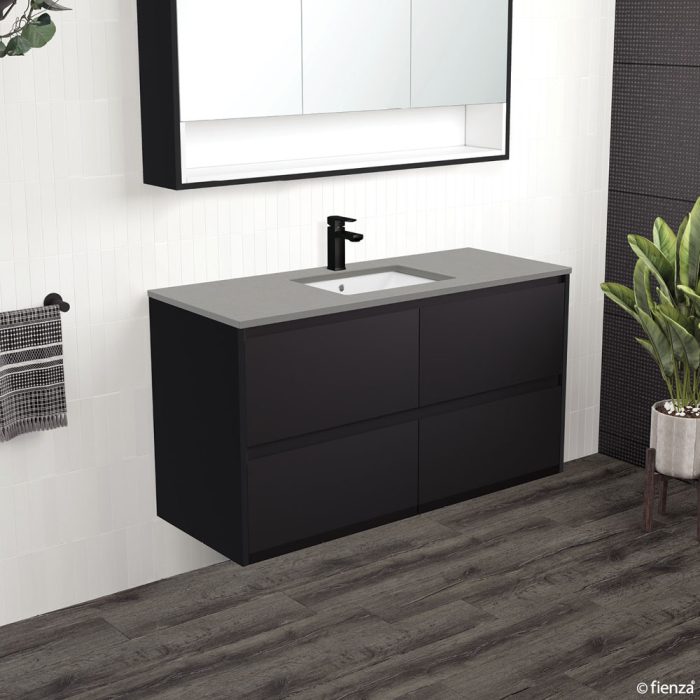 SARAH DOVE GREY AMATO 1200 Satin Black Vanity On Kick 1TH