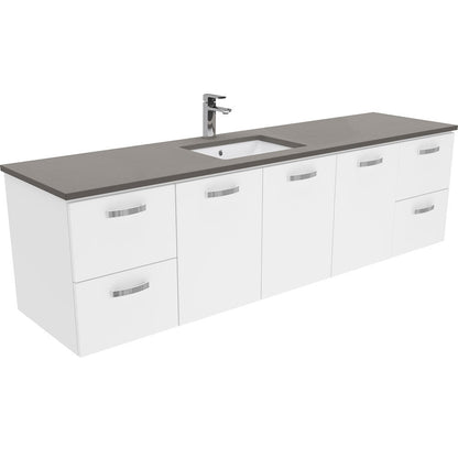 SARAH DOVE GREY 1800 UNI Wall Hung Cab with Handles Single Bowl 1TH