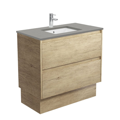 SARAH DOVE GREY AMATO 900 SCANDI OAK Vanity On Kick 1TH