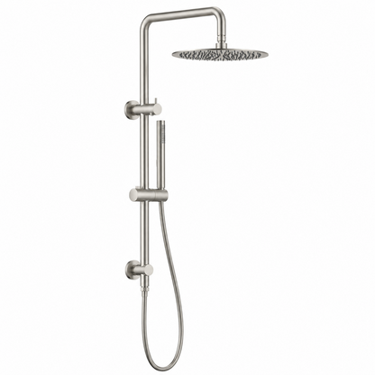 Right Angle Round Shower Station Top Inlet 250mm SS Head NO HANDHELD