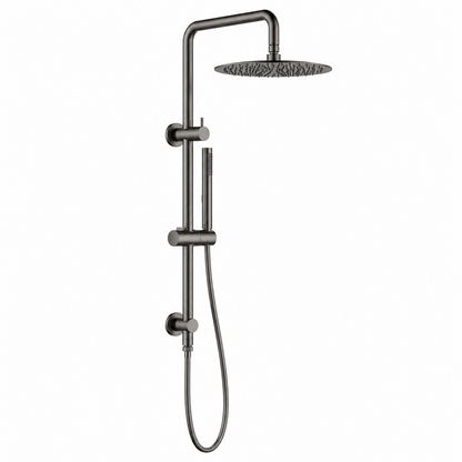 Right Angle Round Shower Station Top Inlet 250mm SS Head NO HANDHELD