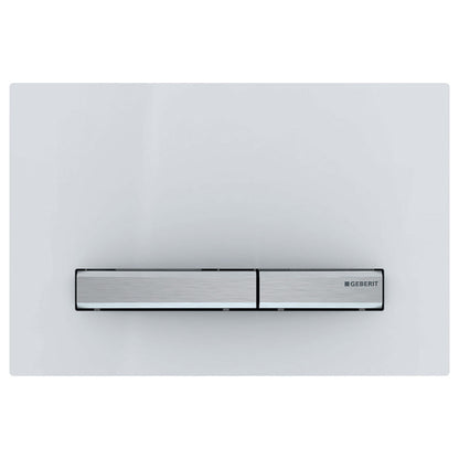 Geberit Sigma 50 Rectangular Button Flush Plate, White & Chrome