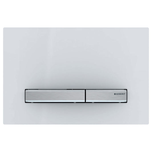 Geberit Sigma 50 Rectangular Button Flush Plate, White & Chrome