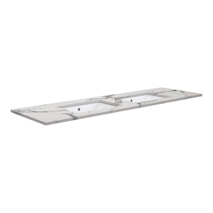 SARAH Undermount CALACATTA MARBLE 1500mm Basin Top Only Double Bowl NTH