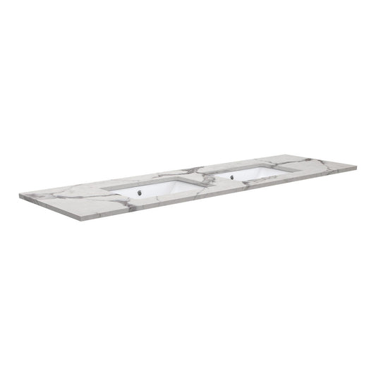 SARAH Undermount CALACATTA MARBLE 1500mm Basin Top Only Double Bowl NTH