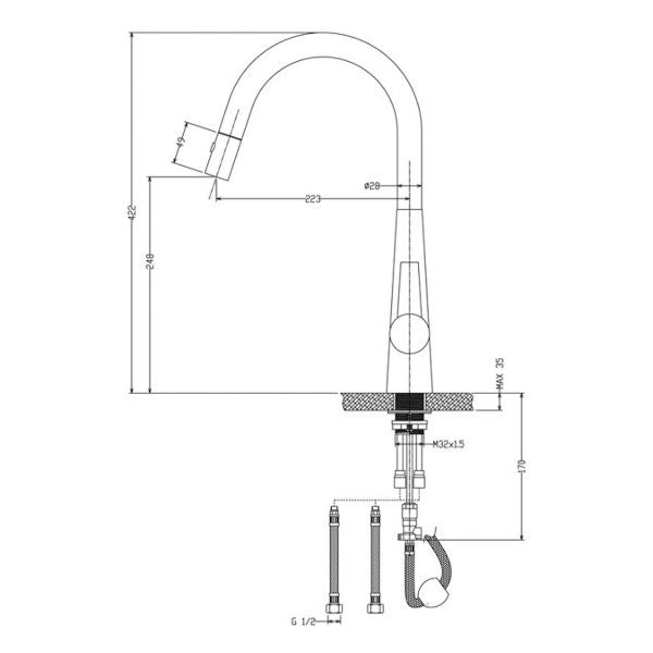 Luminare Sink 440 x 440mm - French Gold