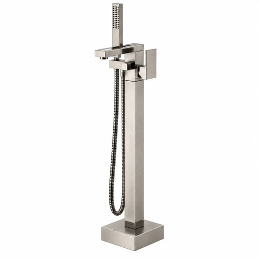 Square Freestanding Bath Mixer with Handheld Shower