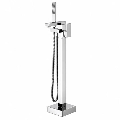 Square Freestanding Bath Mixer with Handheld Shower