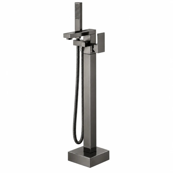 Square Freestanding Bath Mixer with Handheld Shower