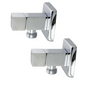 Bathroom Square 1/4 Turn Washing Machine Stop Taps (One Pair)