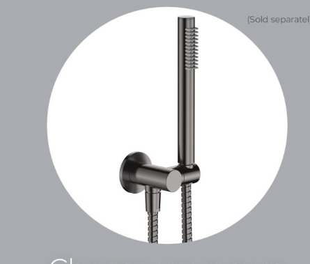 Round Hand Shower Bracket with Hose Gun Metal