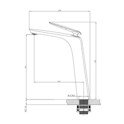 Bellino Gun Metal Grey Tall Basin Mixer
