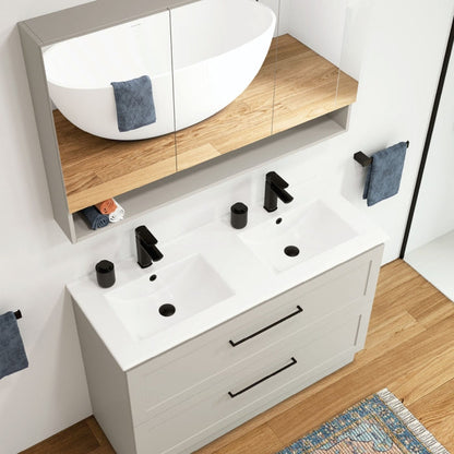 DOLCE Ceramic Top 1200x460mm Double Bowl 1TH Suits AU Made Vanities Only