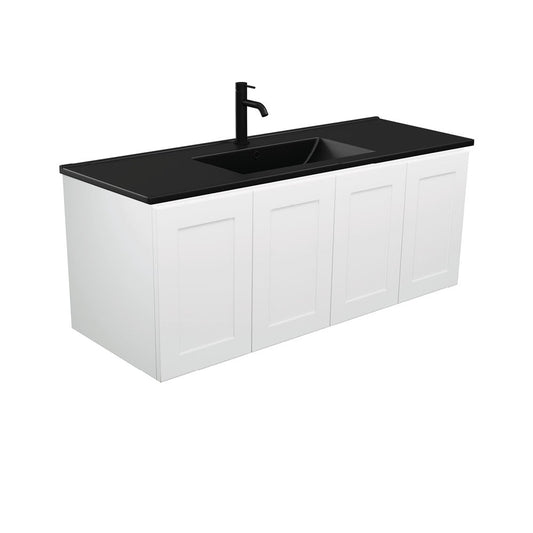 DOLCE Matte Black 1200 MILA SHAKERCAB Vanity Wall Hung 1TH