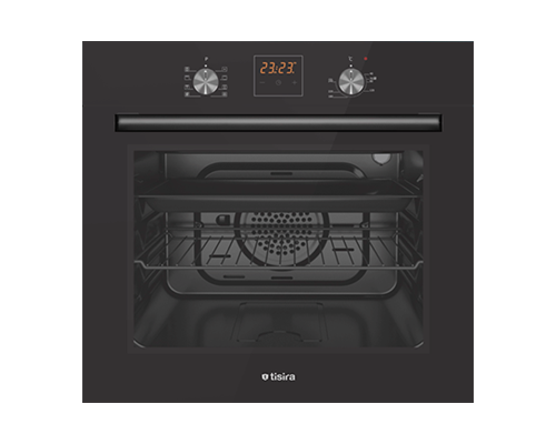 60cm Built in Oven, 66L Capacity, 8Cooking Functions,
Triple Glazed Door, Programable Electronic Timer, Made In
Europe, Black