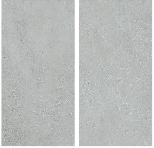 600x1200 Porcelain Tiles - Terrazo Dark Grey - Matt