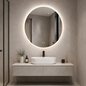 750mm Round 3 Color Lighting LED Mirror Touch Sensor Switch Defogger Pad Wall Mounted