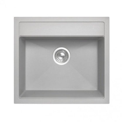 Carysil Waltz Concrete Grey Single Bowl Granite Kitchen Sink 560*510mm