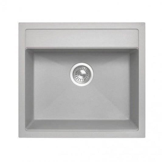 Carysil Waltz Concrete Grey Single Bowl Granite Kitchen Sink 560*510mm