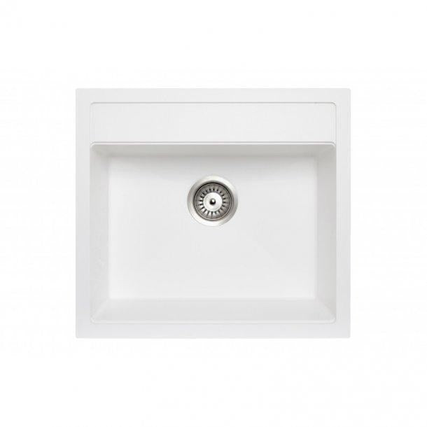 Carysil Waltz White Single Bowl Granite Kitchen Sink 560*510mm