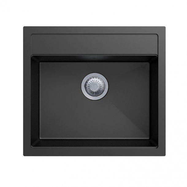 Carysil Waltz Black Single Bowl Granite Kitchen Sink 560*510mm