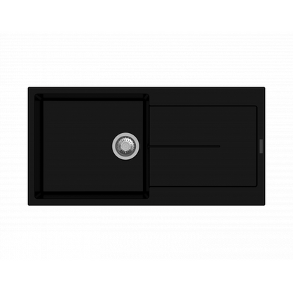 Carysil Black Single Bowl with Drainer Granite Kitchen Sink 1000*440mm
