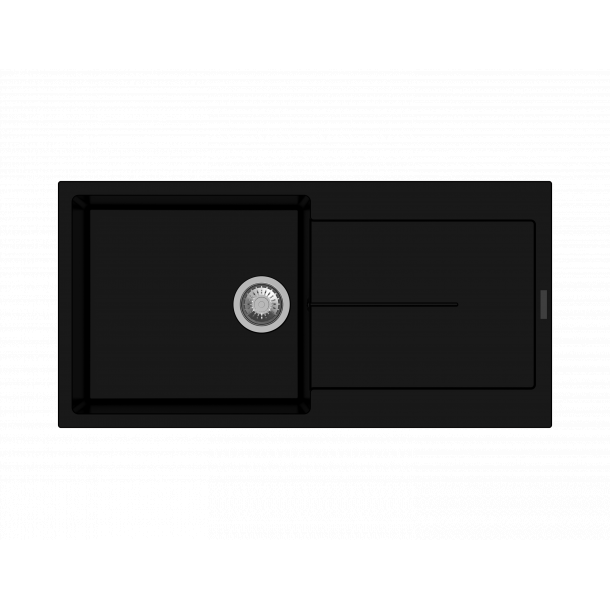Carysil Black Single Bowl with Drainer Granite Kitchen Sink 1000*440mm