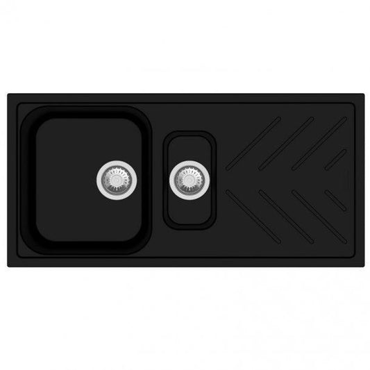 New Beethoven D150 Nera Black 1 and 1/4 Bowl Granite Kitchen Sink 1000*500mm