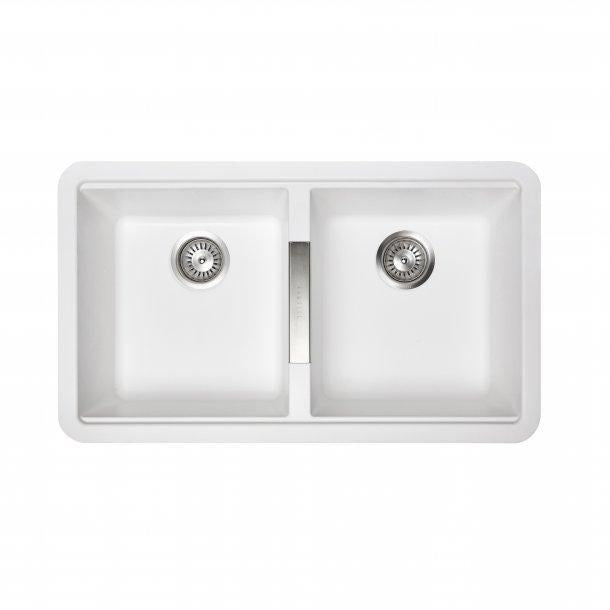 Carysil CG2B White Double Bowl Granite Kitchen Sink 824*481*241mm