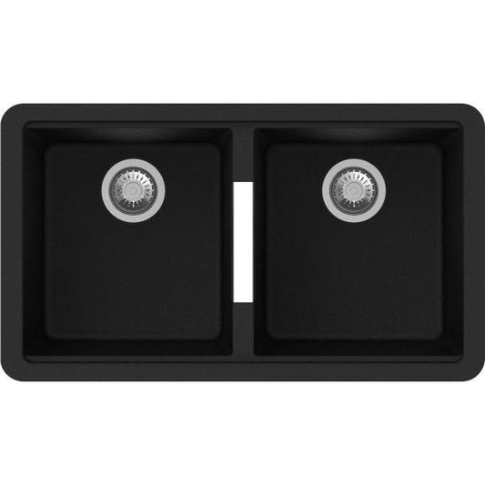 Carysil CG2B Black Double Bowl Granite Kitchen Sink 824*481*241mm