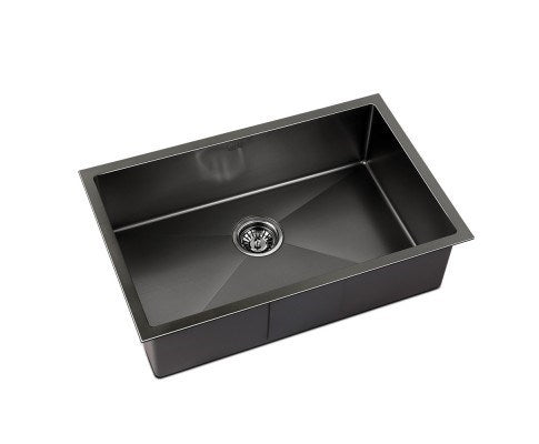 304 Stainless Steel Black Hand-made Single Bowl Kitchen Sink(Round Edges) 762*457*254mm