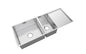 1160x460x230mm Handmade Kitchen Sink One and Half Double Bowls with Drainer Board