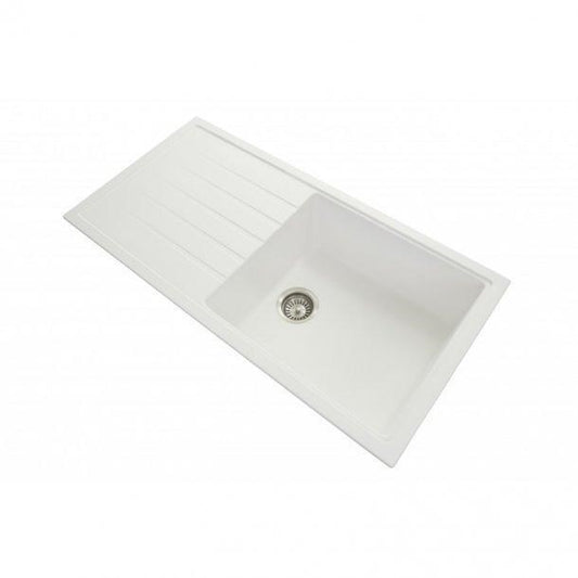 Carysil Vivaldi White Single Bowl with Drainer Granite Kitchen Sink 1000*500mm