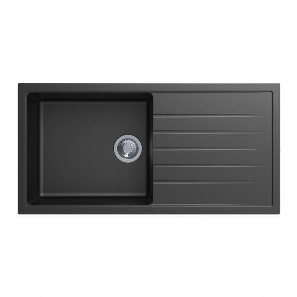 Carysil Vivaldi Black Single Bowl with Drainer Granite Kitchen Sink 1000*500mm