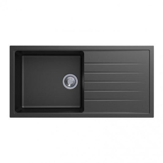Carysil Vivaldi Black Single Bowl with Drainer Granite Kitchen Sink 1000*500mm