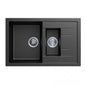 Carysil Mozzard Black 1 and 1/4 Granite Kitchen Sink 780*500mm