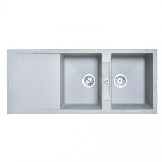 Carysil Jazz Concrete Grey Double Bowl with Drainer Granite Kitchen Sink 1150*500mm