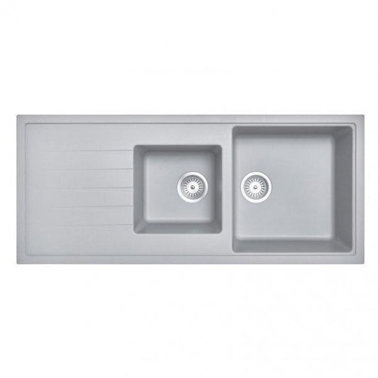 Carysil Vivaldi Concrete Grey 1 and 1/2 Bowl  Granite Kitchen Sink 1160*500mm