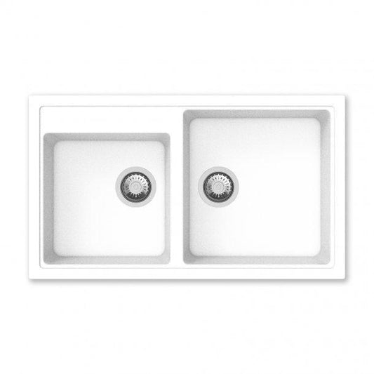 Carysil Vivaldi White Double Bowl Granite Kitchen Sink 860mm*500mm