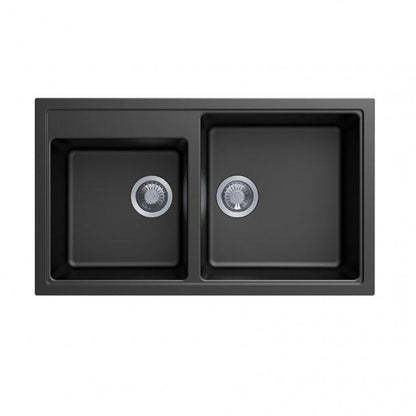 Carysil Vivaldi Black Double Bowl Granite Kitchen Sink 860mm*500mm