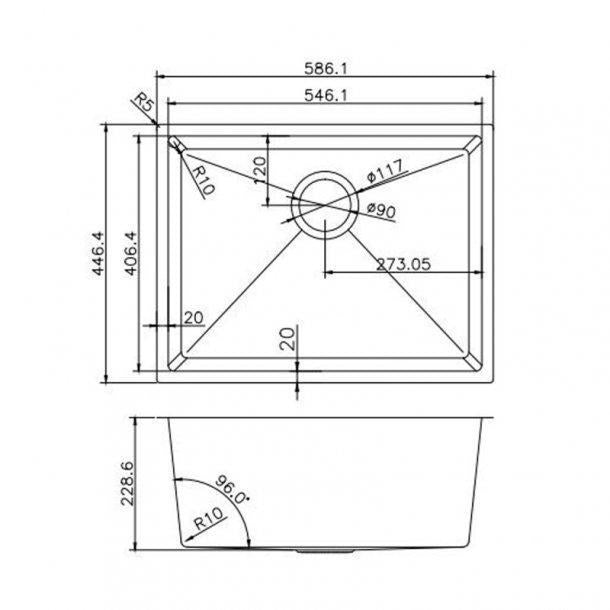 Kitchen/Laundary Sink-Single Bowl500x450x250mm