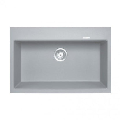 Carysil Waltz Concrete Grey Single Bowl Granite Kitchen Sink 780*510*220mm