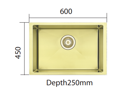 Kitchen/Luandary Sink-Single Bowl 600x450x250mm
