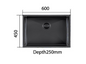 Kitchen/Luandary Sink-Single Bowl 600x450x250mm