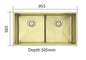 Kitchen/Laundary Stainless Steel Hand-made Double Bowl Kitchen Sink 900*450*250mm