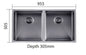 Kitchen/Laundary Stainless Steel Hand-made Double Bowl Kitchen Sink 900*450*250mm