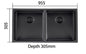 Kitchen/Laundary Stainless Steel Hand-made Double Bowl Kitchen Sink 900*450*250mm